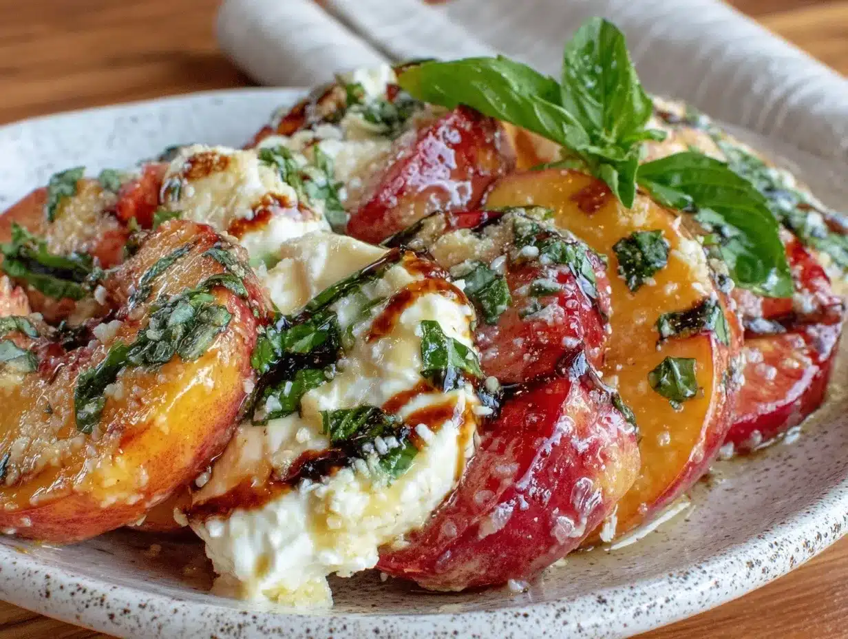 Fresh Nectarine Caprese Salad preparation steps