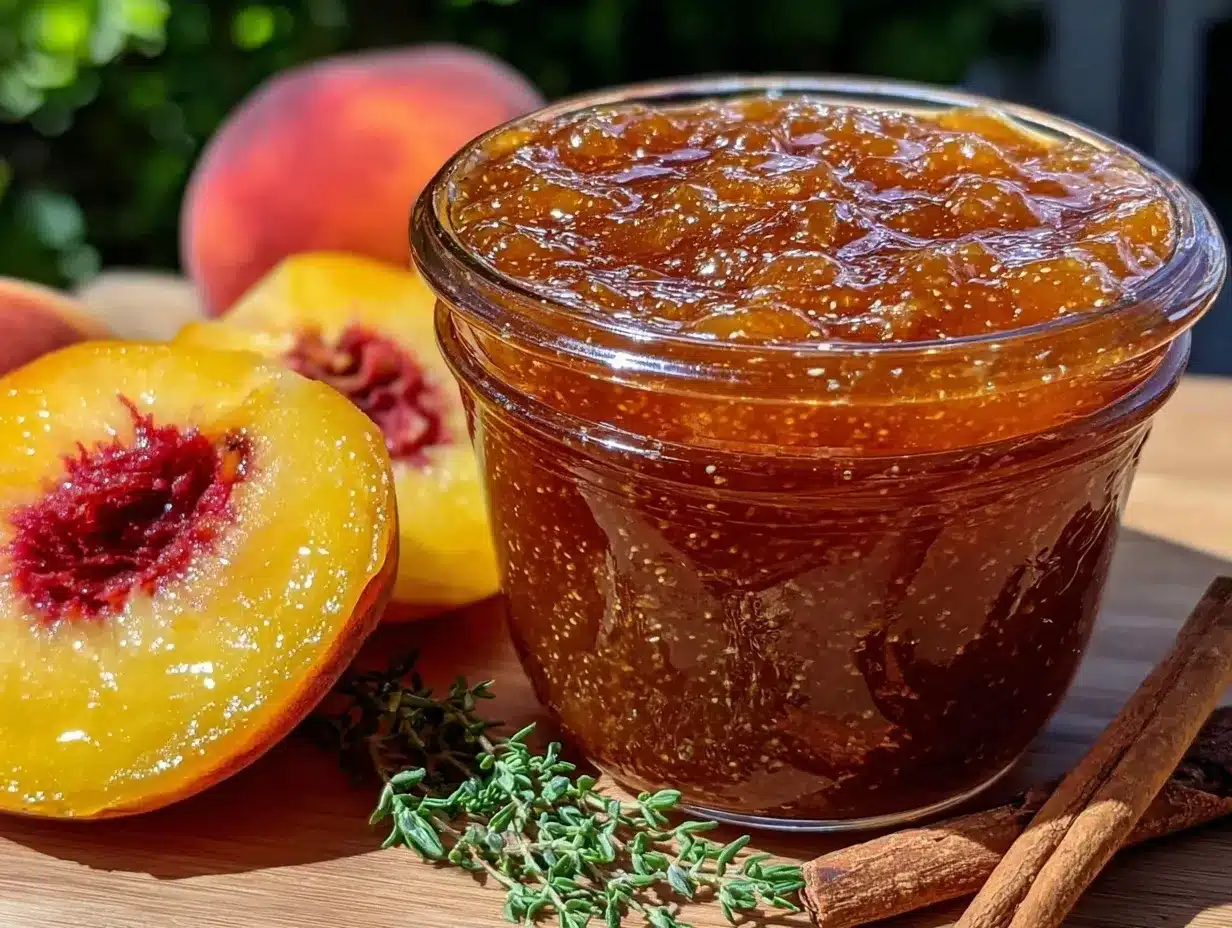fresh peach bourbon jam preparation steps