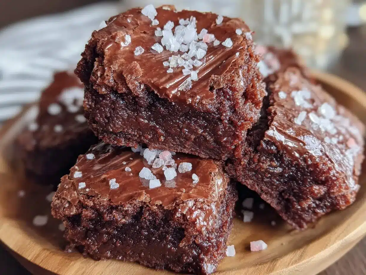 fudgy one-bowl brownies with sea salt preparation steps