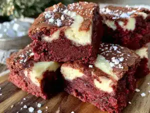 fudgy red velvet brownies with cream cheese swirl - featured image