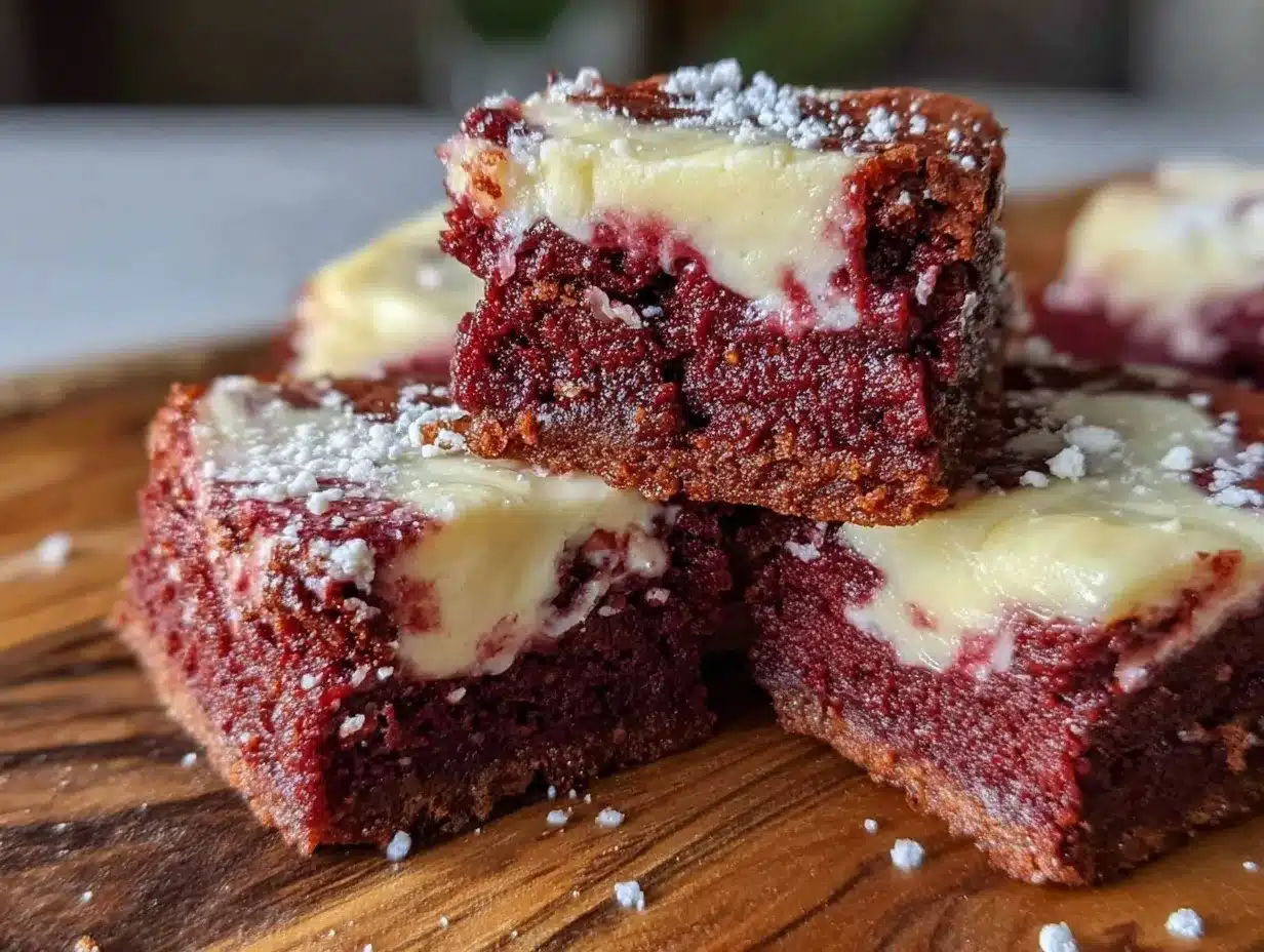 fudgy red velvet brownies with cream cheese swirl preparation steps