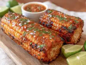 grilled corn on the cob with chili lime butter - featured image