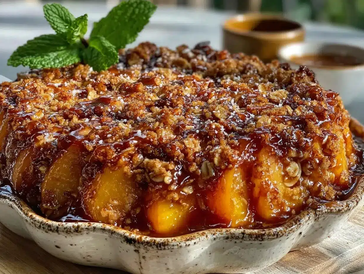grilled peach crisp preparation steps