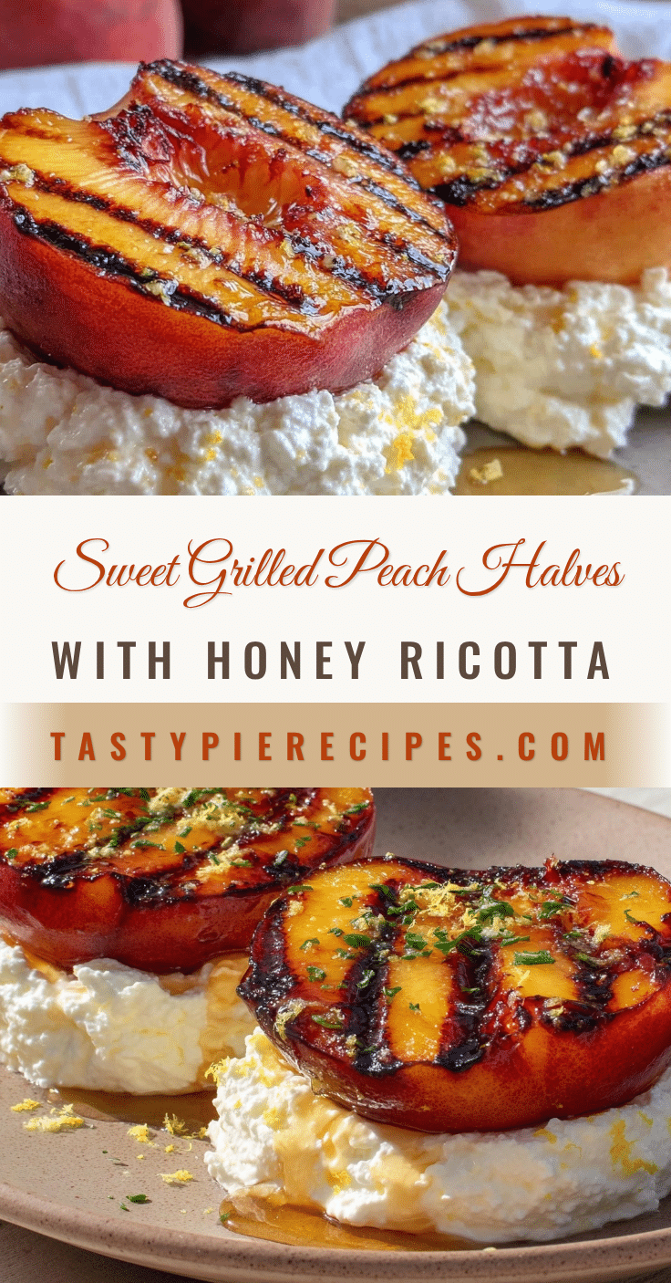 grilled peach halves with honey ricotta recipe