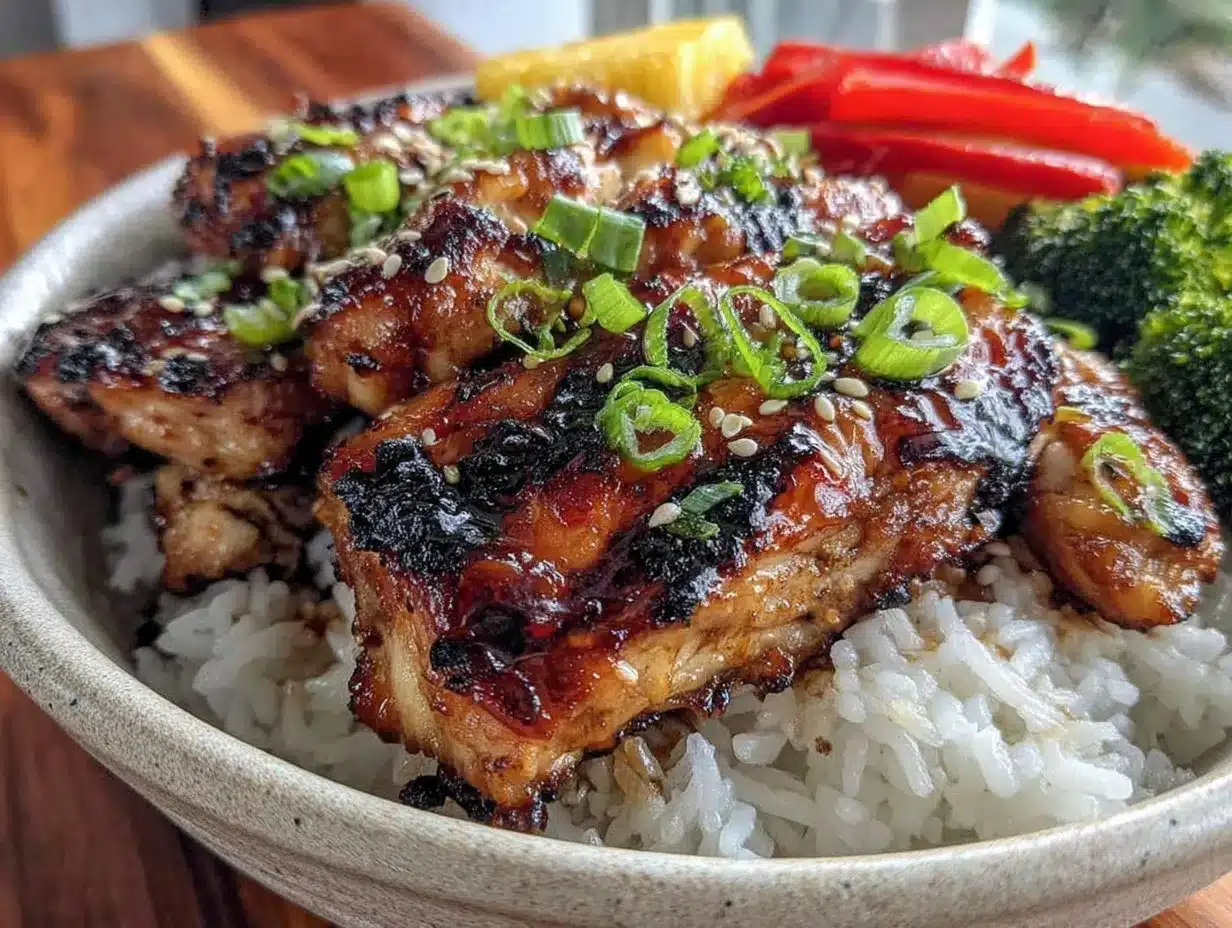 grilled pineapple chicken teriyaki bowls preparation steps