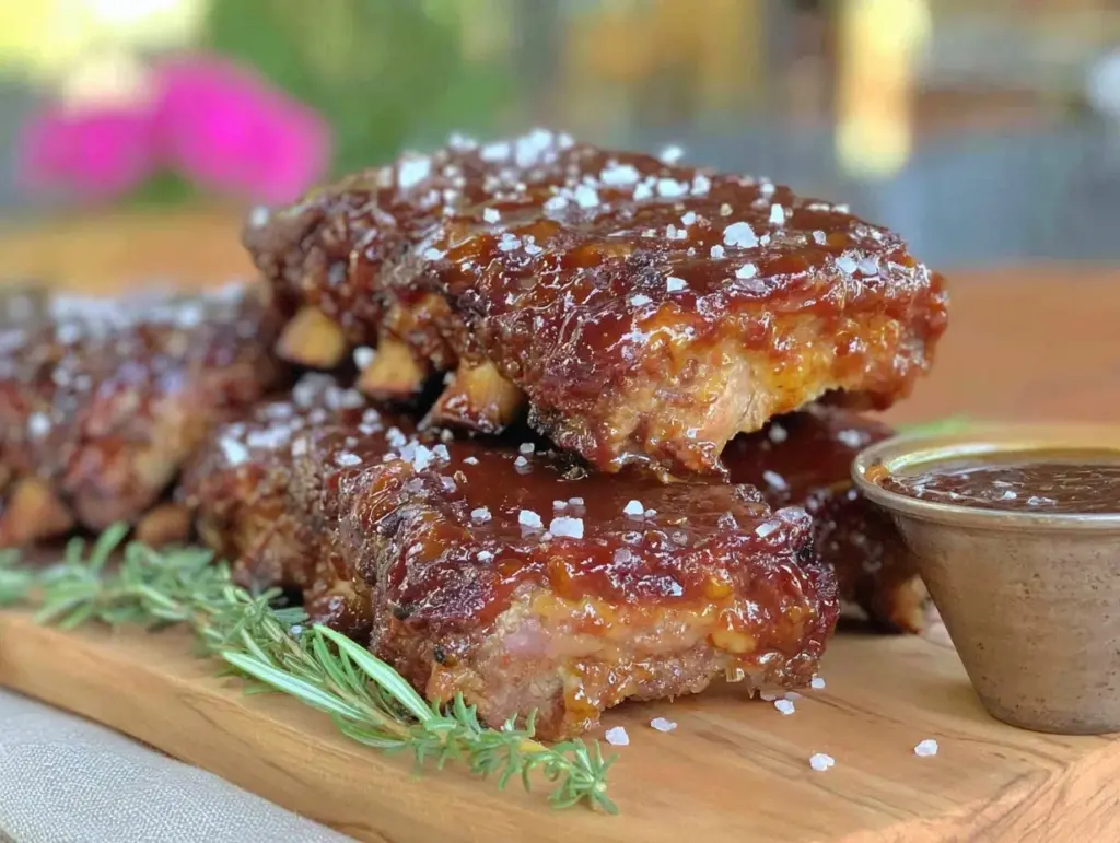 honey bourbon glazed grilled ribs - featured image