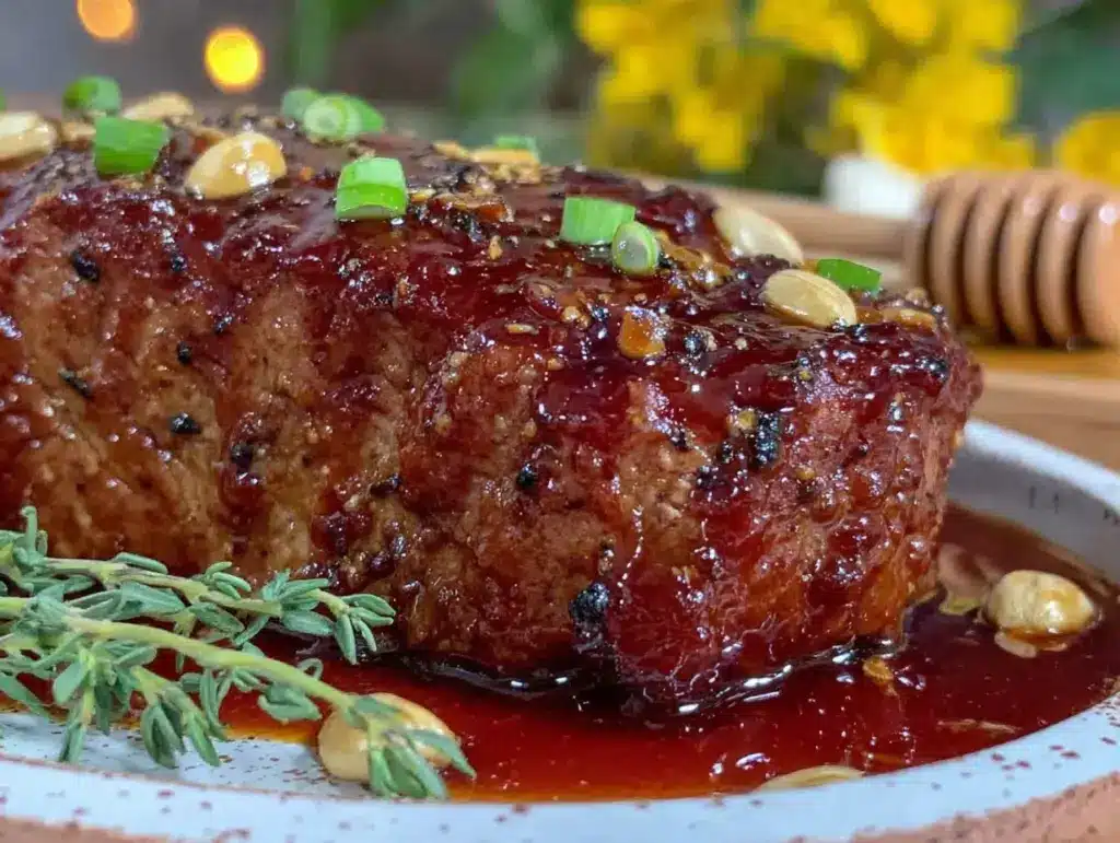honey garlic crockpot pork tenderloin - featured image