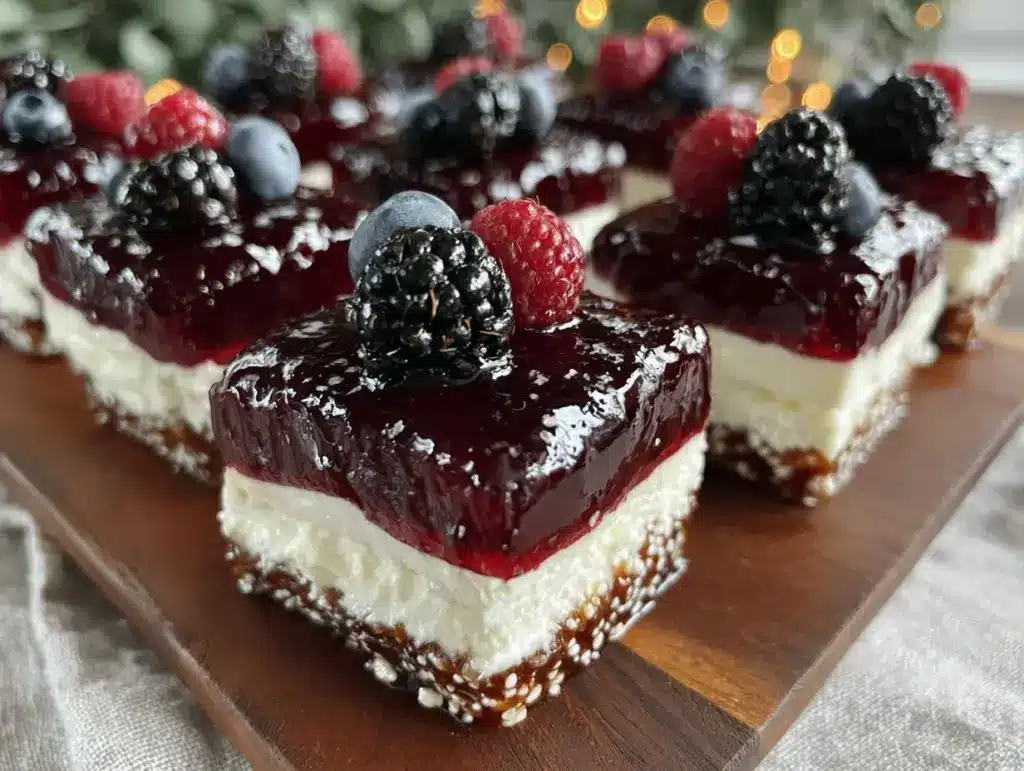 layered berry jello shots - featured image