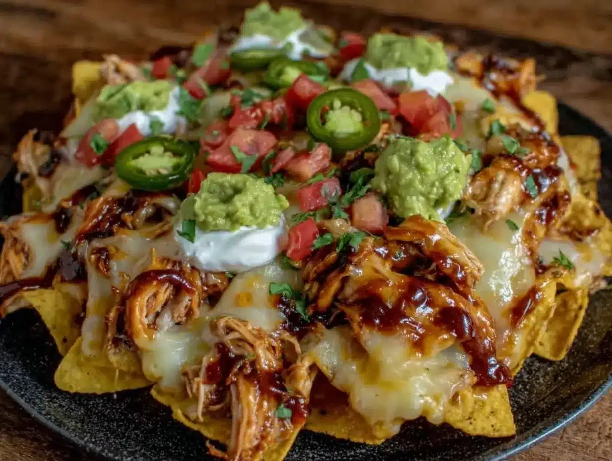 loaded BBQ chicken nachos preparation steps