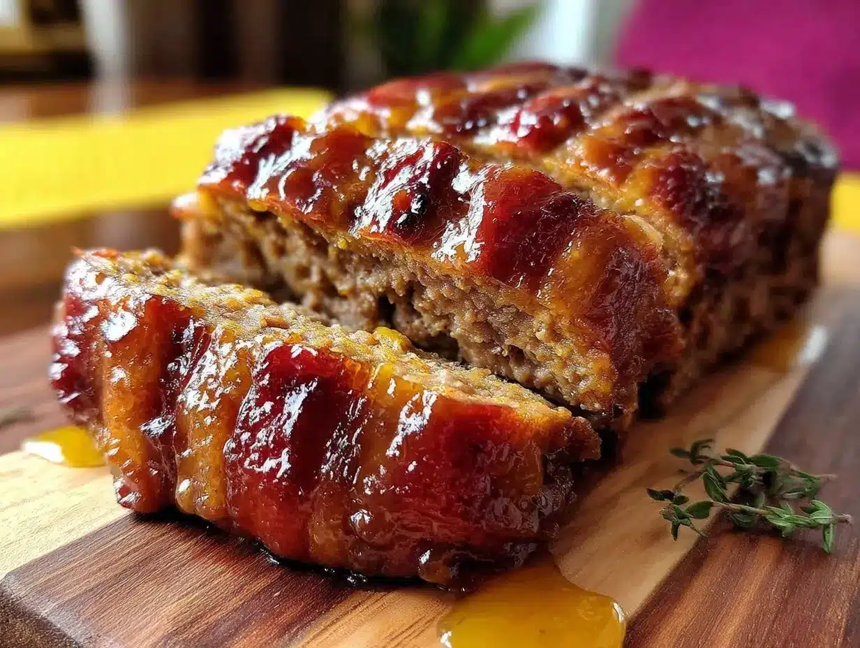 maple bourbon glazed bacon-wrapped meatloaf preparation steps