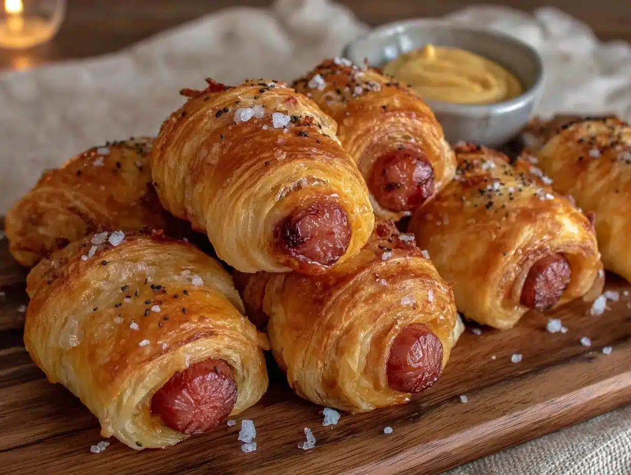 mini hot dogs in crescent roll blankets - featured image