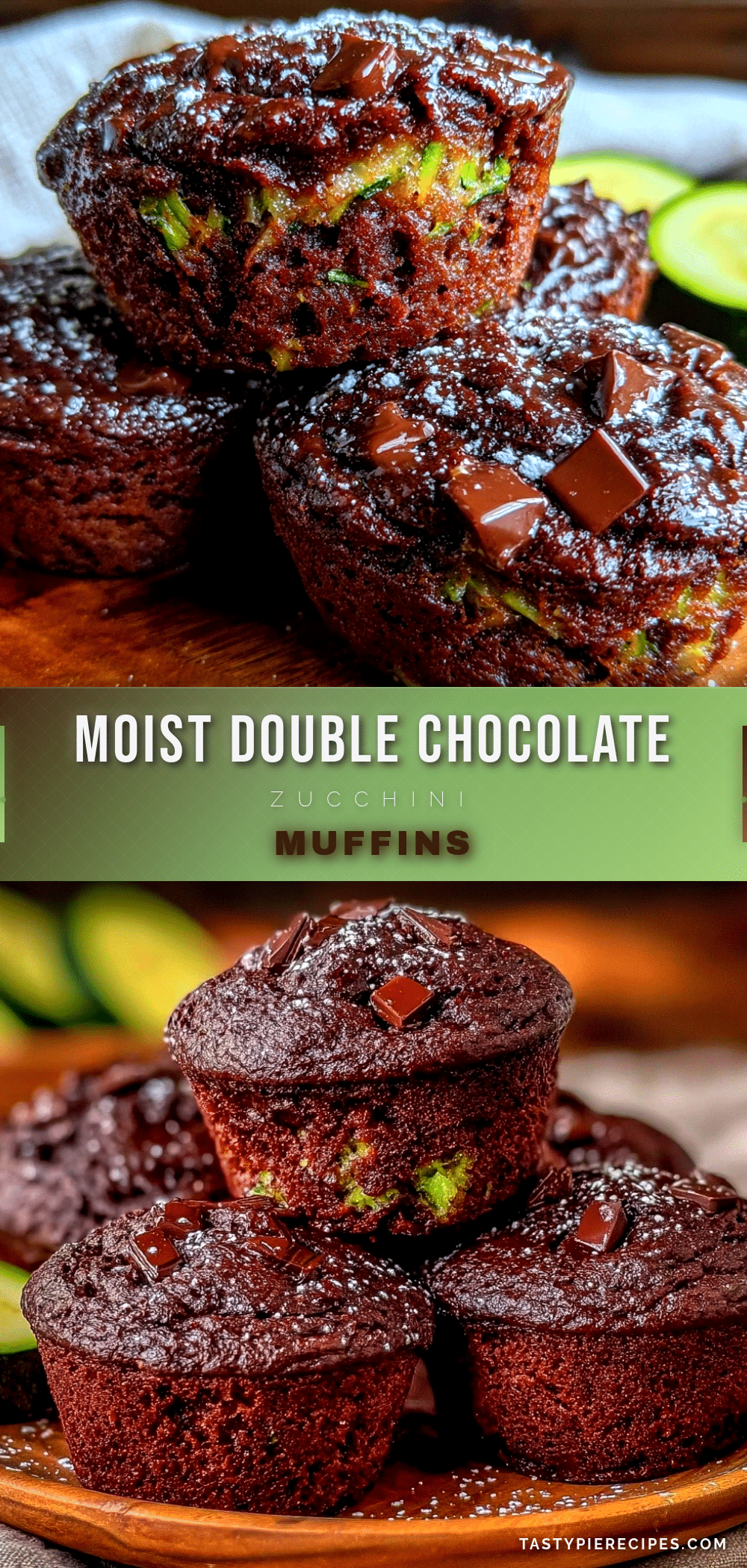 moist double chocolate zucchini muffins recipe