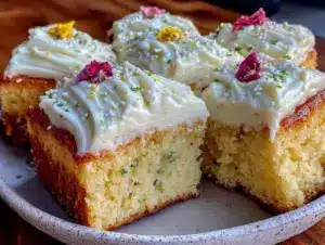 moist vanilla sheet cake - featured image