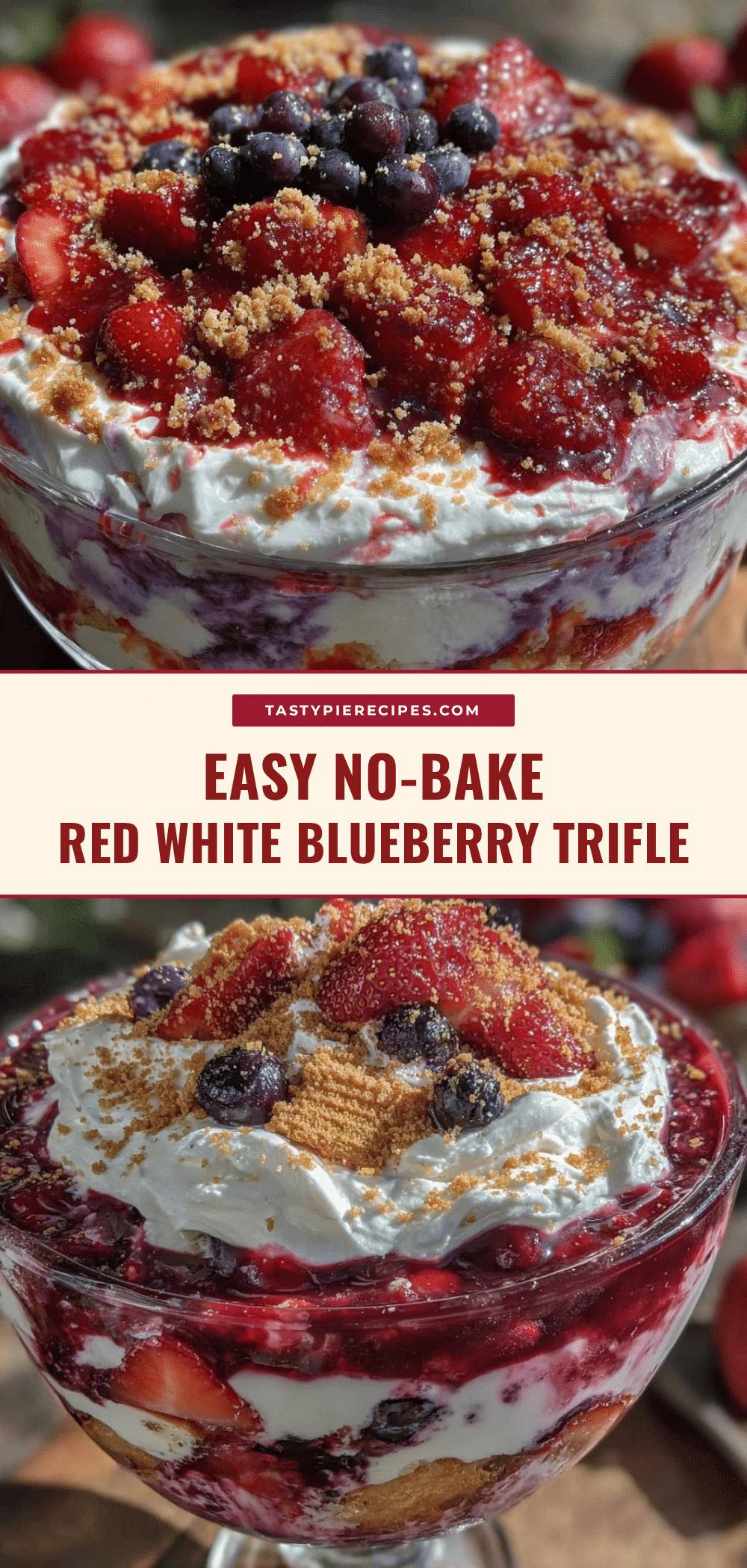 no bake red white and blue berry trifle recipe