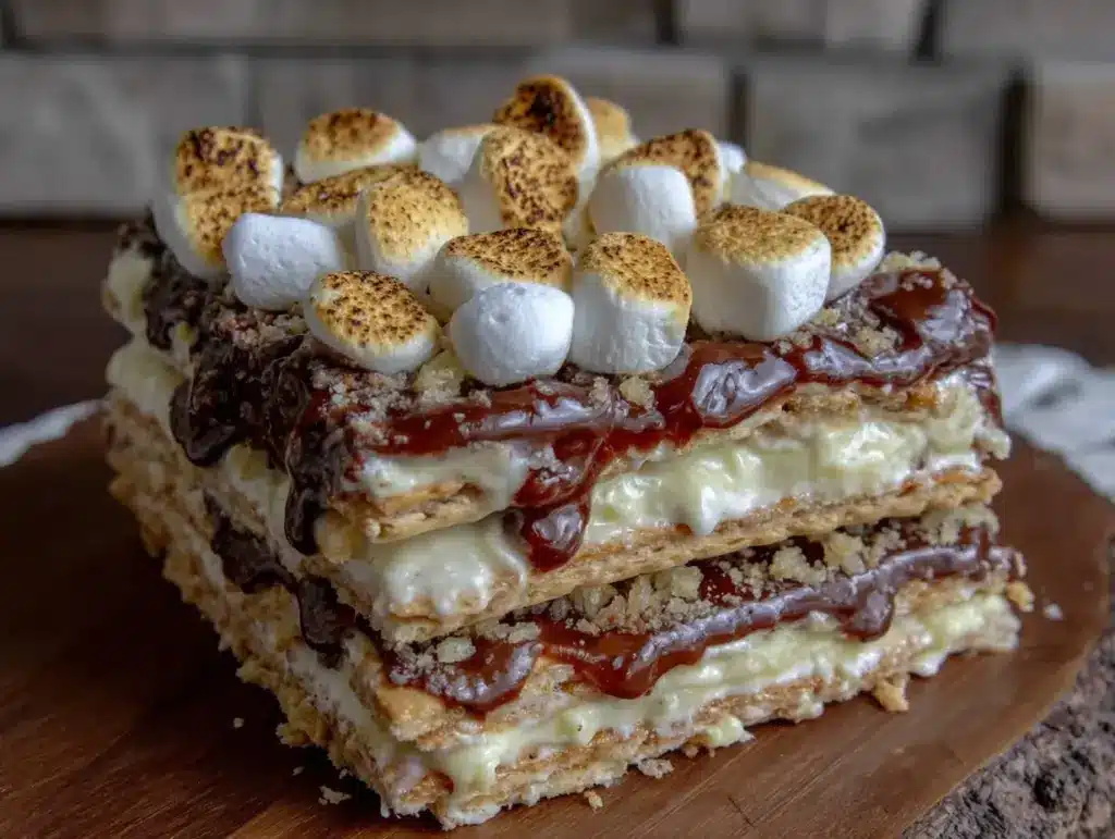 no-bake s’mores icebox cake - featured image