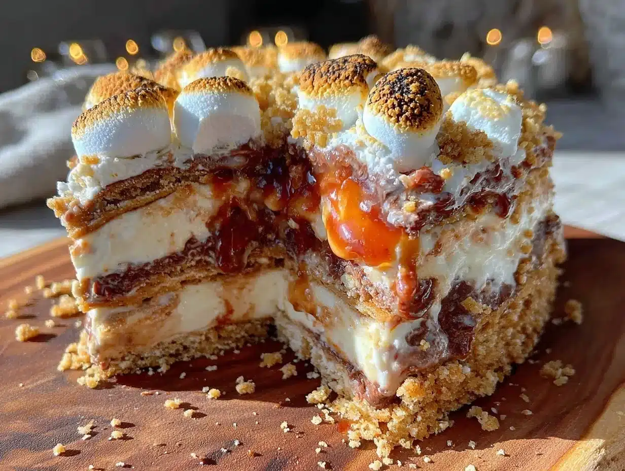 no-bake s’mores icebox cake preparation steps