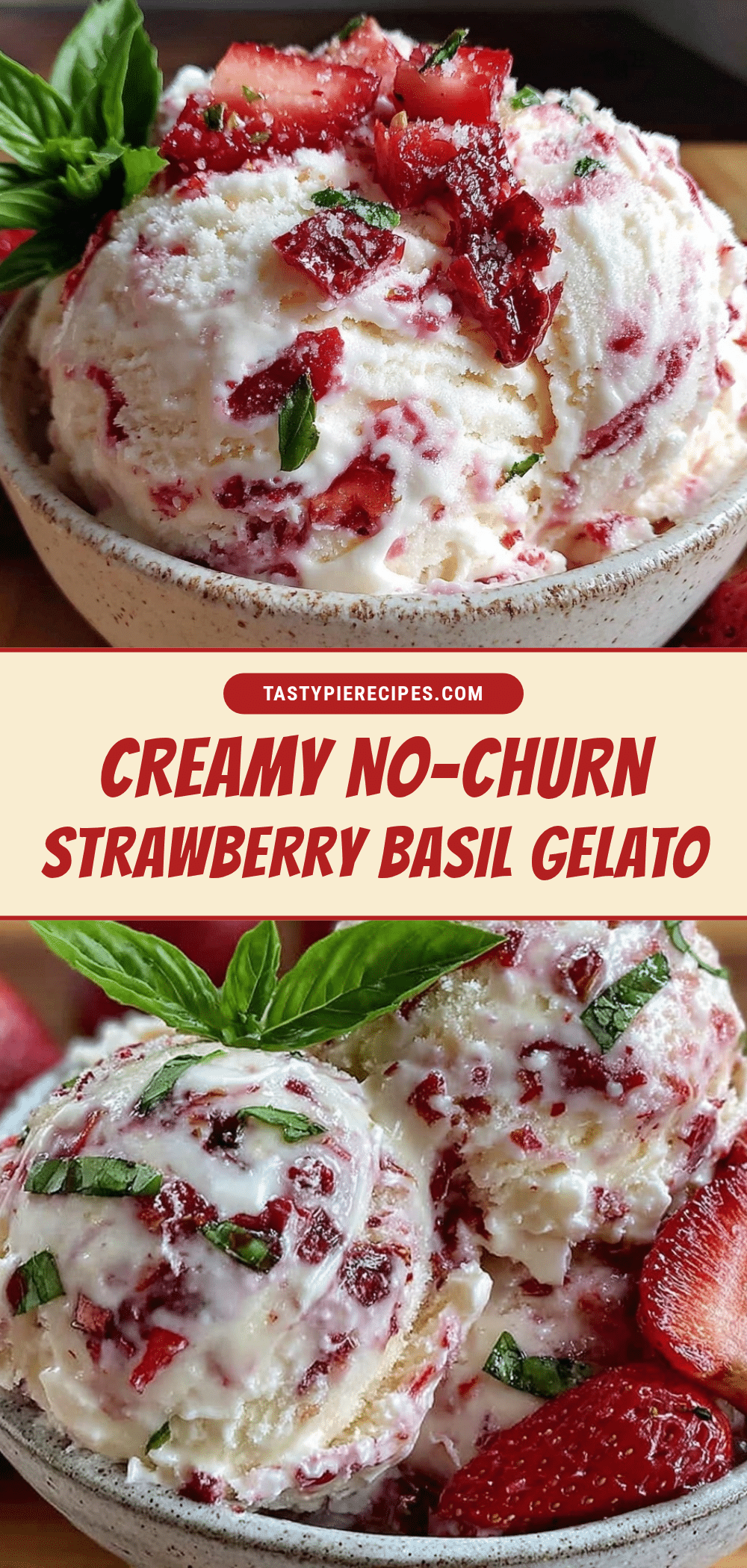 no-churn strawberry basil gelato recipe