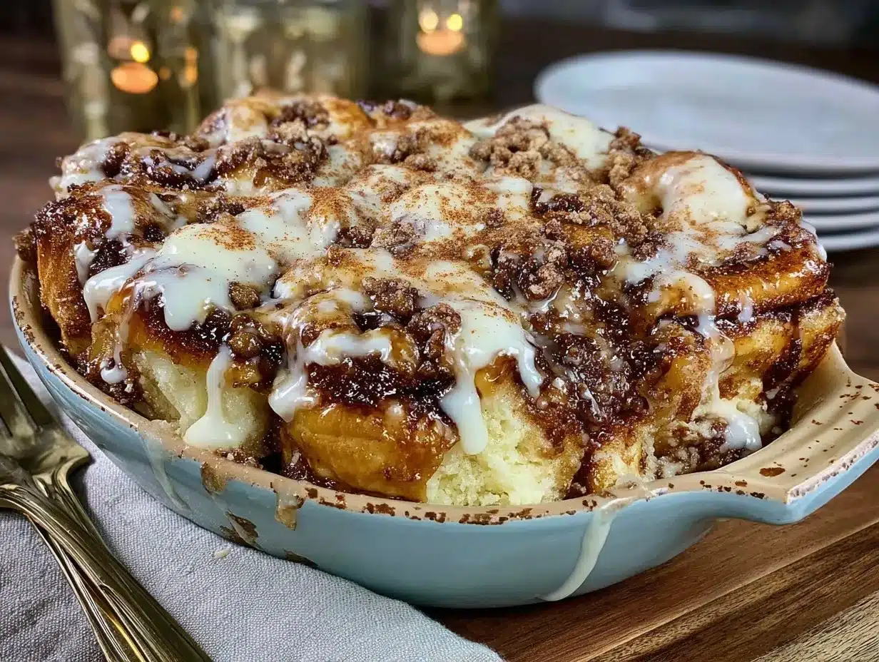 overnight cinnamon roll casserole preparation steps