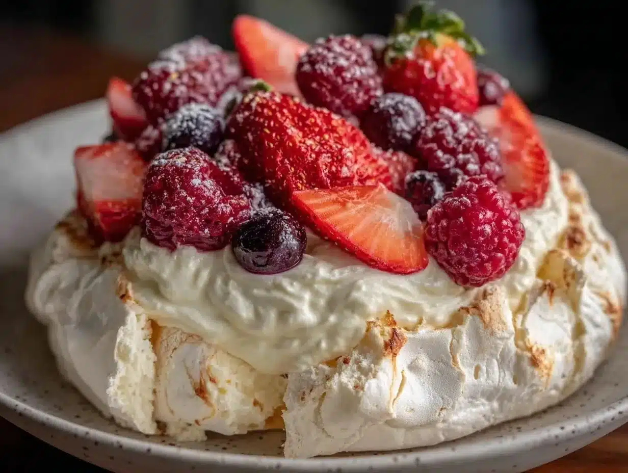 patriotic berry pavlova preparation steps