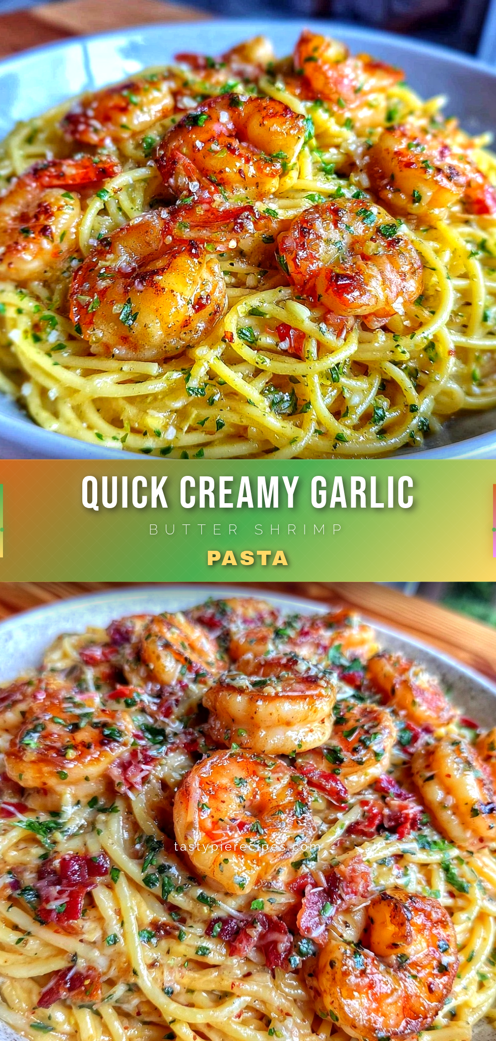 quick creamy garlic butter shrimp pasta recipe