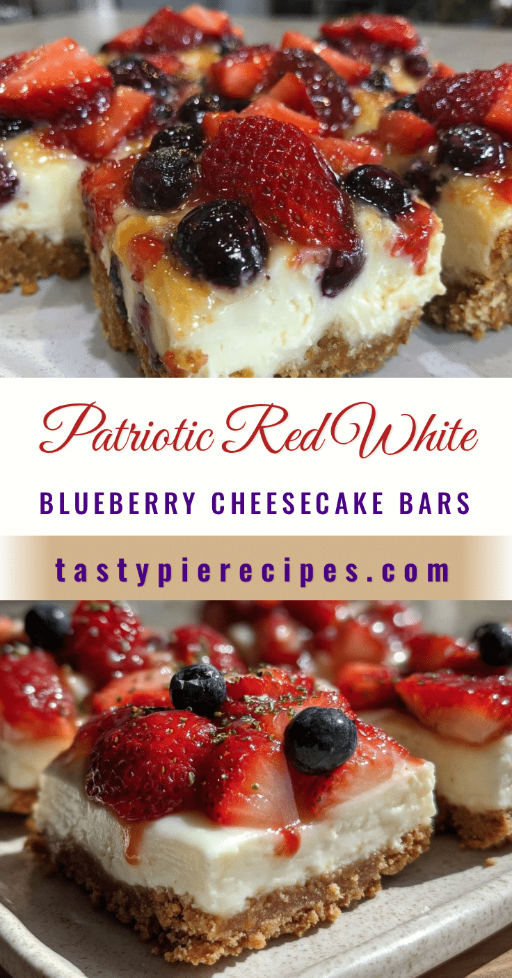 red white and blue berry cheesecake bars recipe
