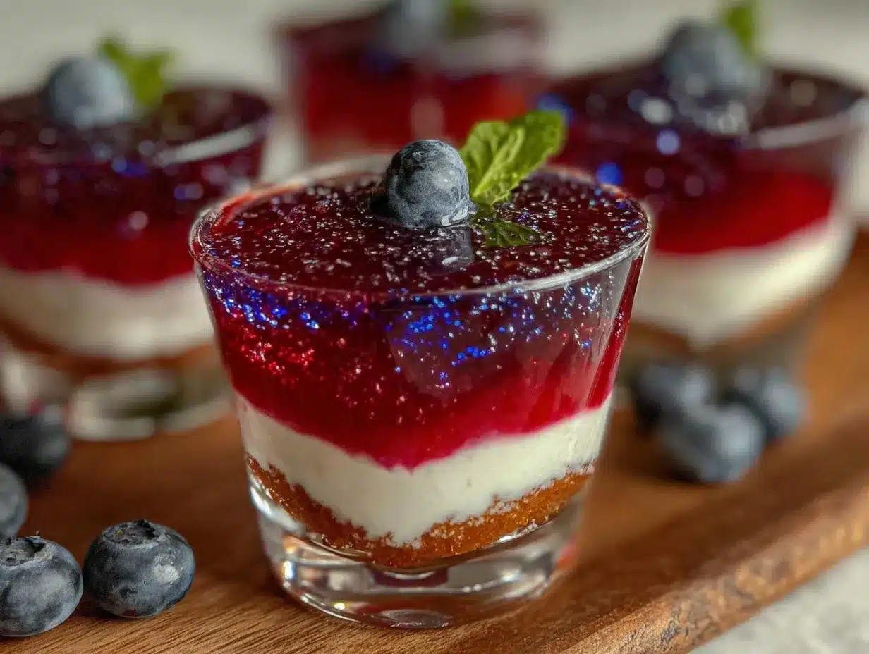 red white blue layered jello shots preparation steps