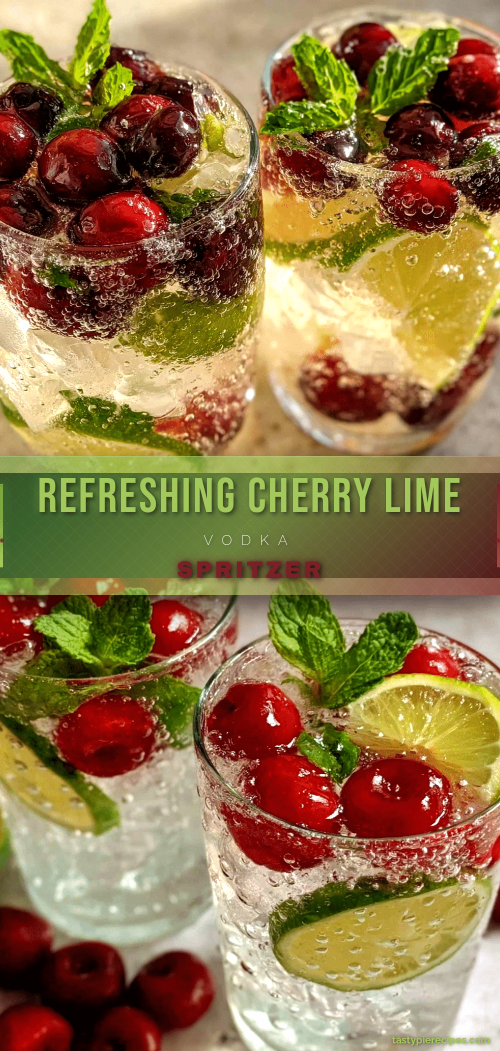 Refreshing Cherry Lime Vodka Spritzer recipe