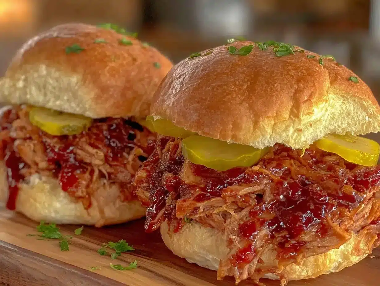 smoky tender BBQ pulled chicken sandwiches preparation steps