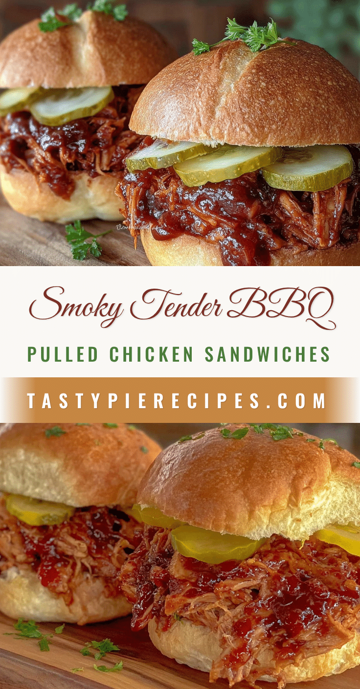smoky tender BBQ pulled chicken sandwiches recipe