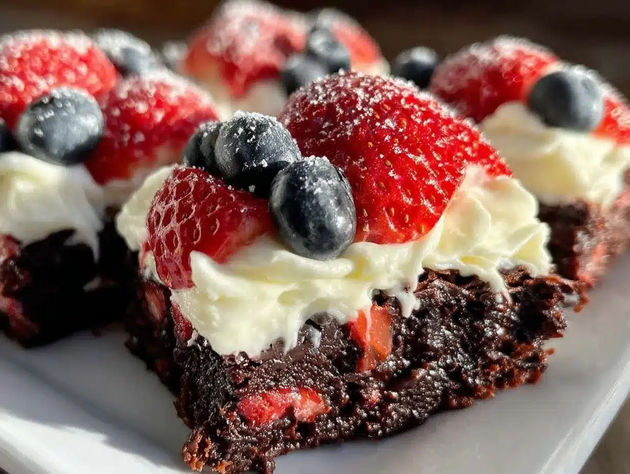 stars and stripes brownie pizza preparation steps