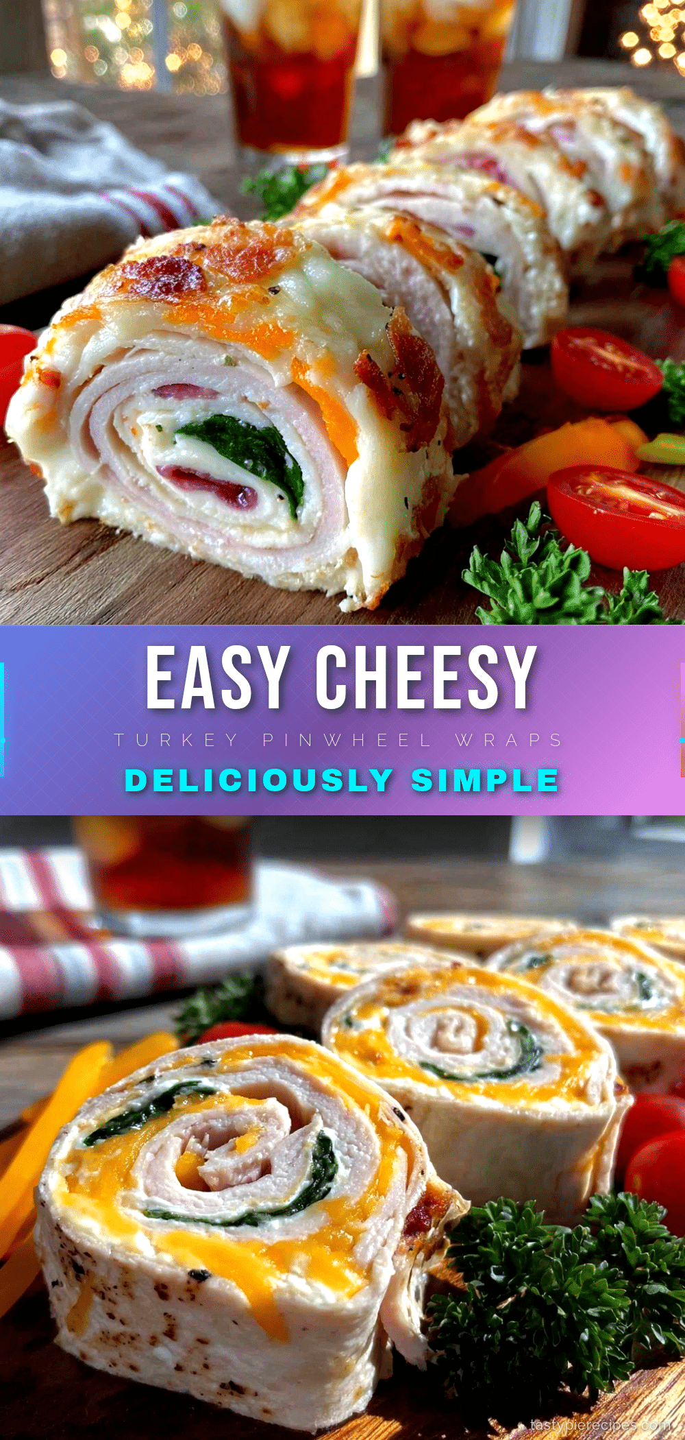 turkey and cheese pinwheel wraps recipe