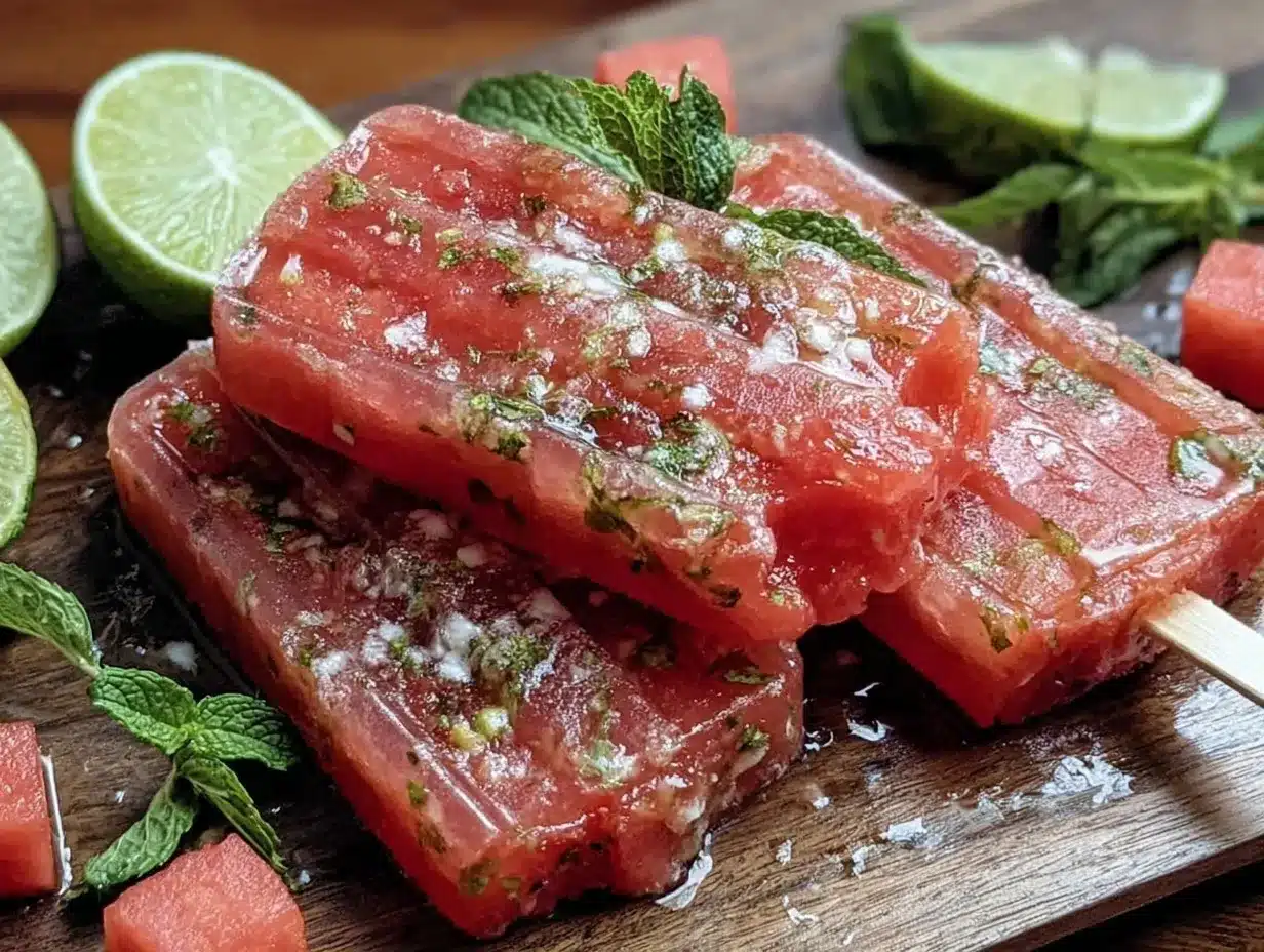 watermelon mint mojito popsicles preparation steps