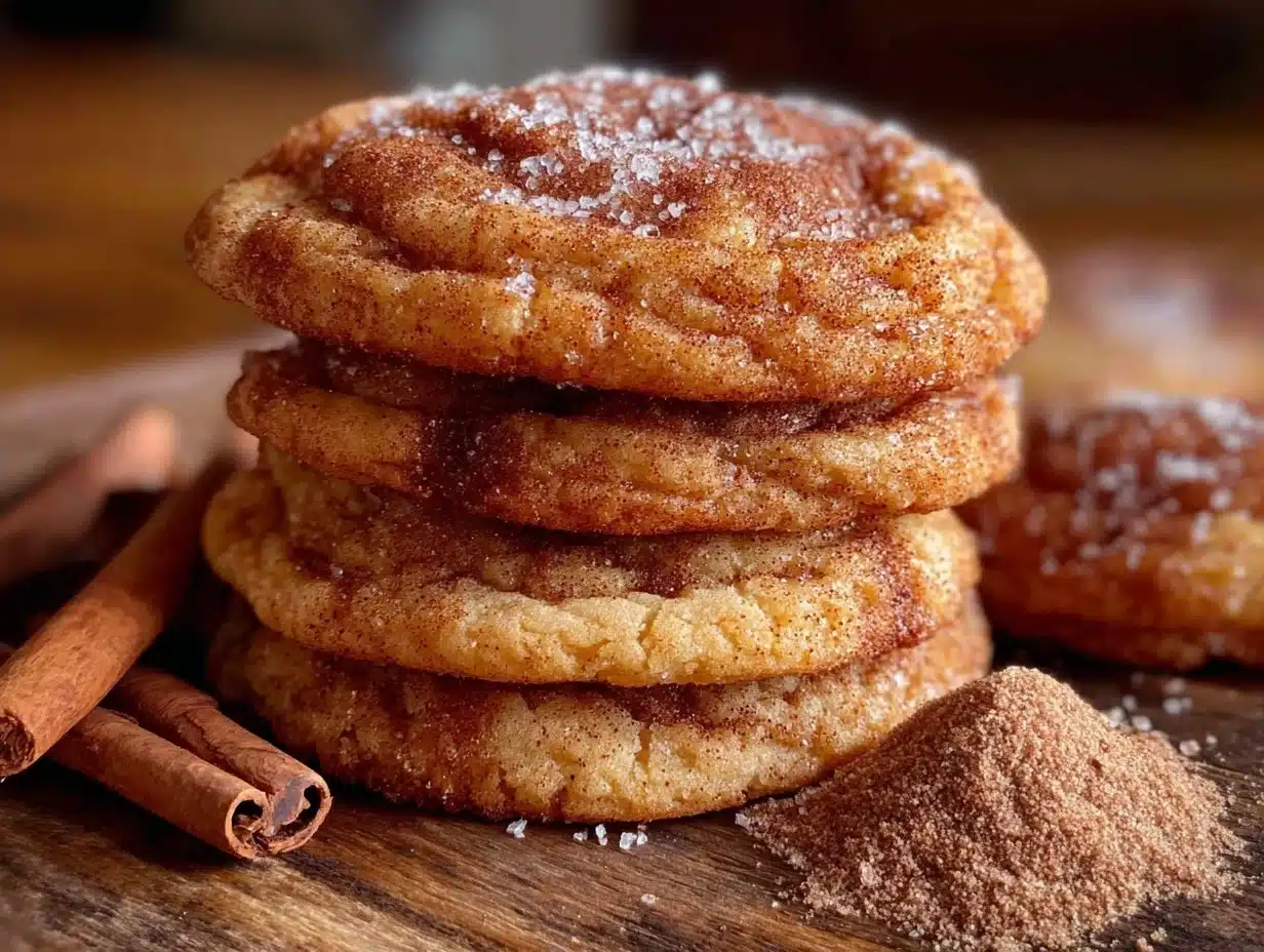 brown butter pumpkin snickerdoodle cookies - featured image