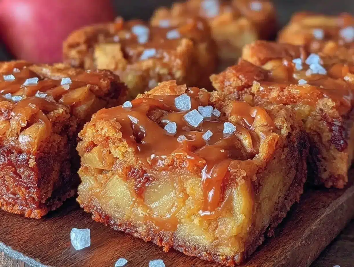 brown butter salted caramel apple blondies preparation steps