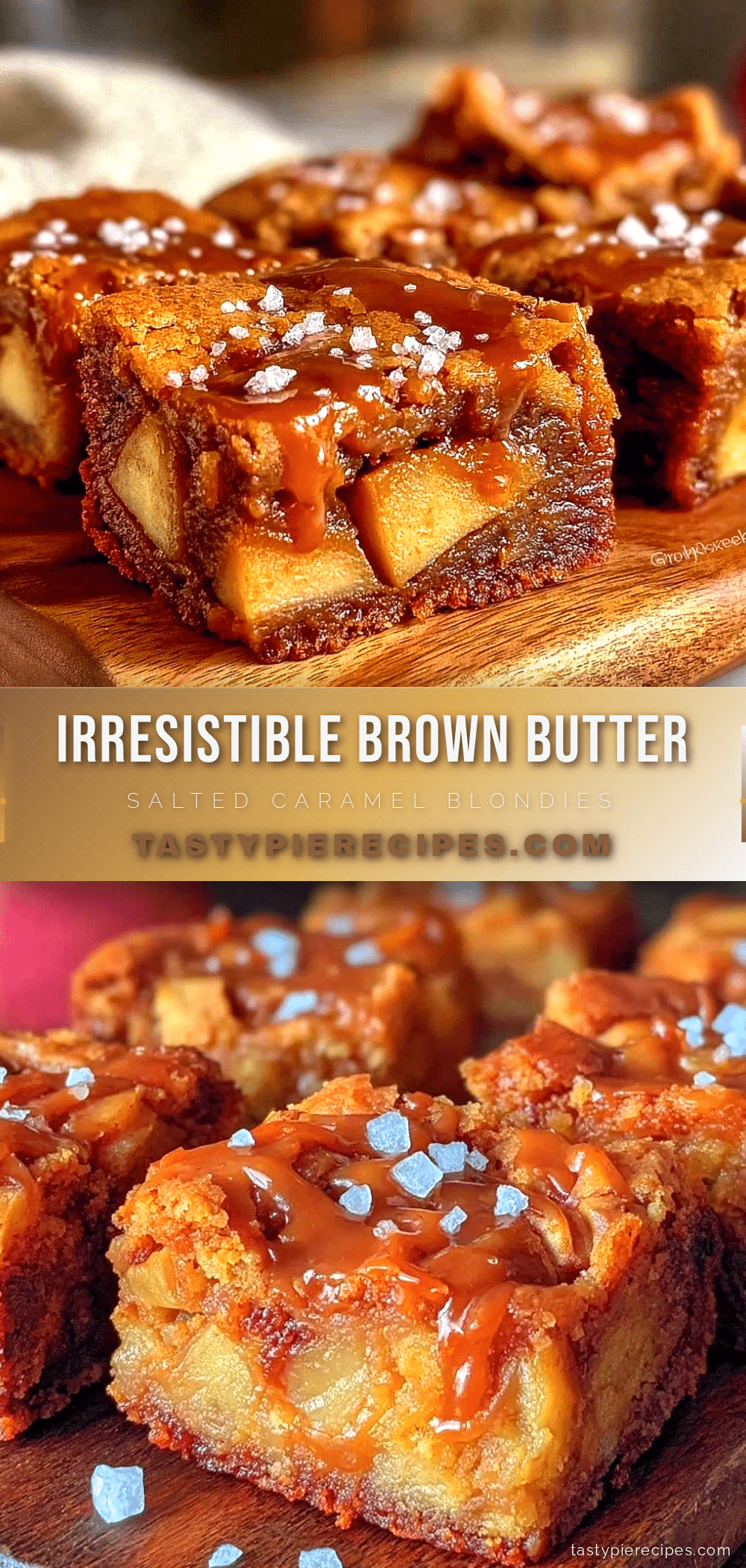brown butter salted caramel apple blondies recipe