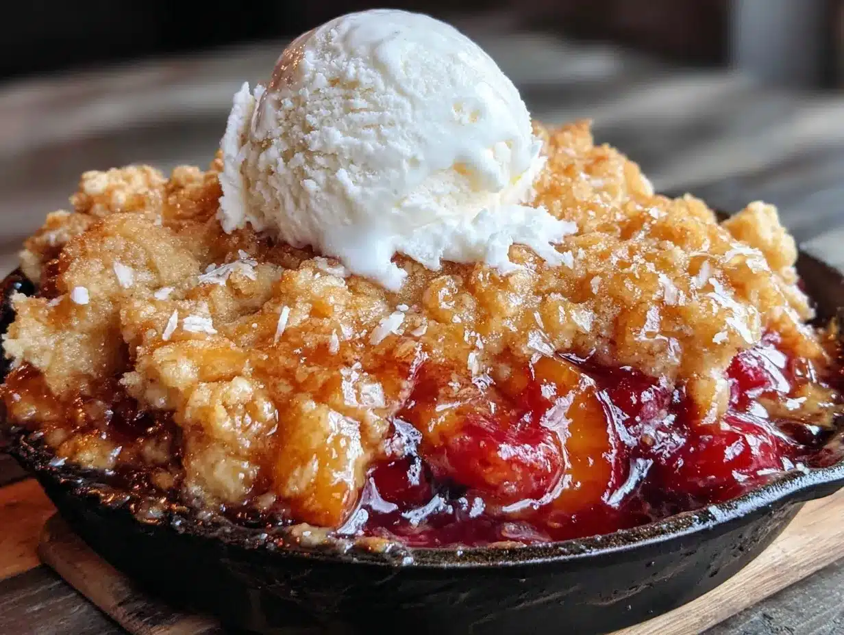 brown butter skillet peach cobbler preparation steps