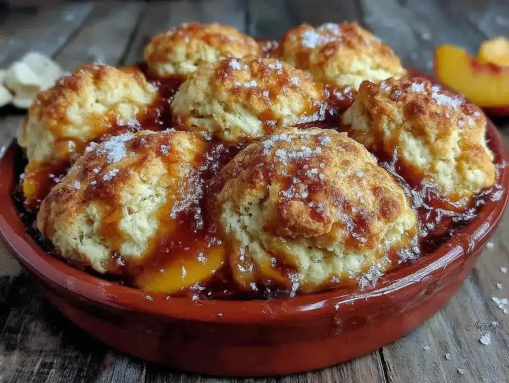 brown sugar peach cobbler - featured image