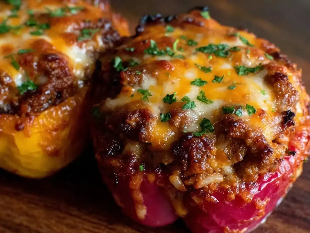 cheesy stuffed bell peppers recipe preparation steps
