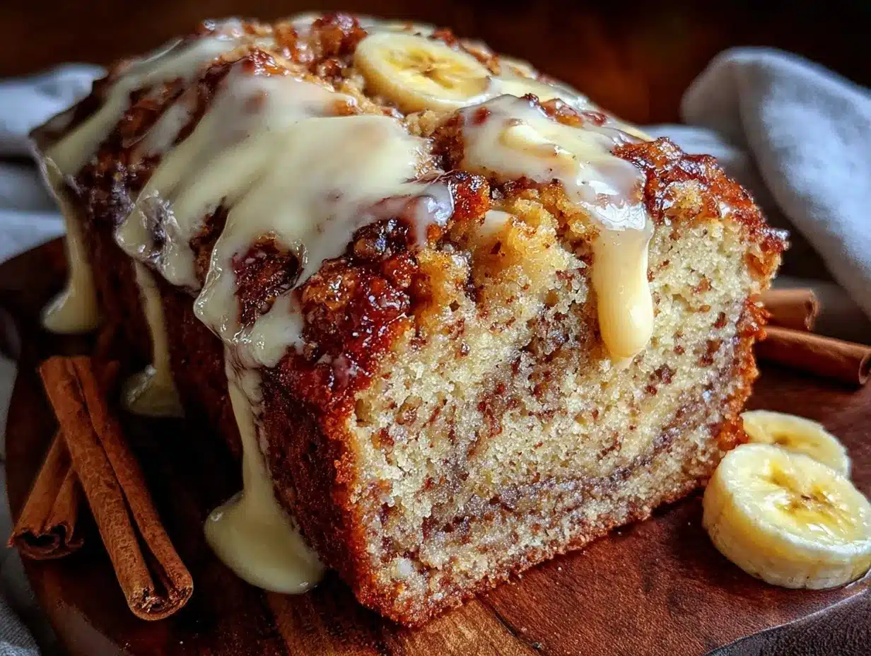 cozy cinnamon roll banana bread preparation steps