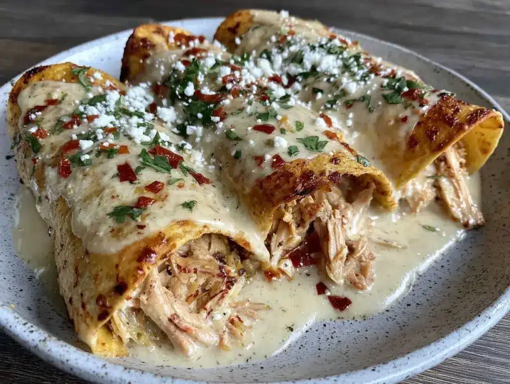 Creamy Hatch Green Chile Chicken Enchiladas - featured image