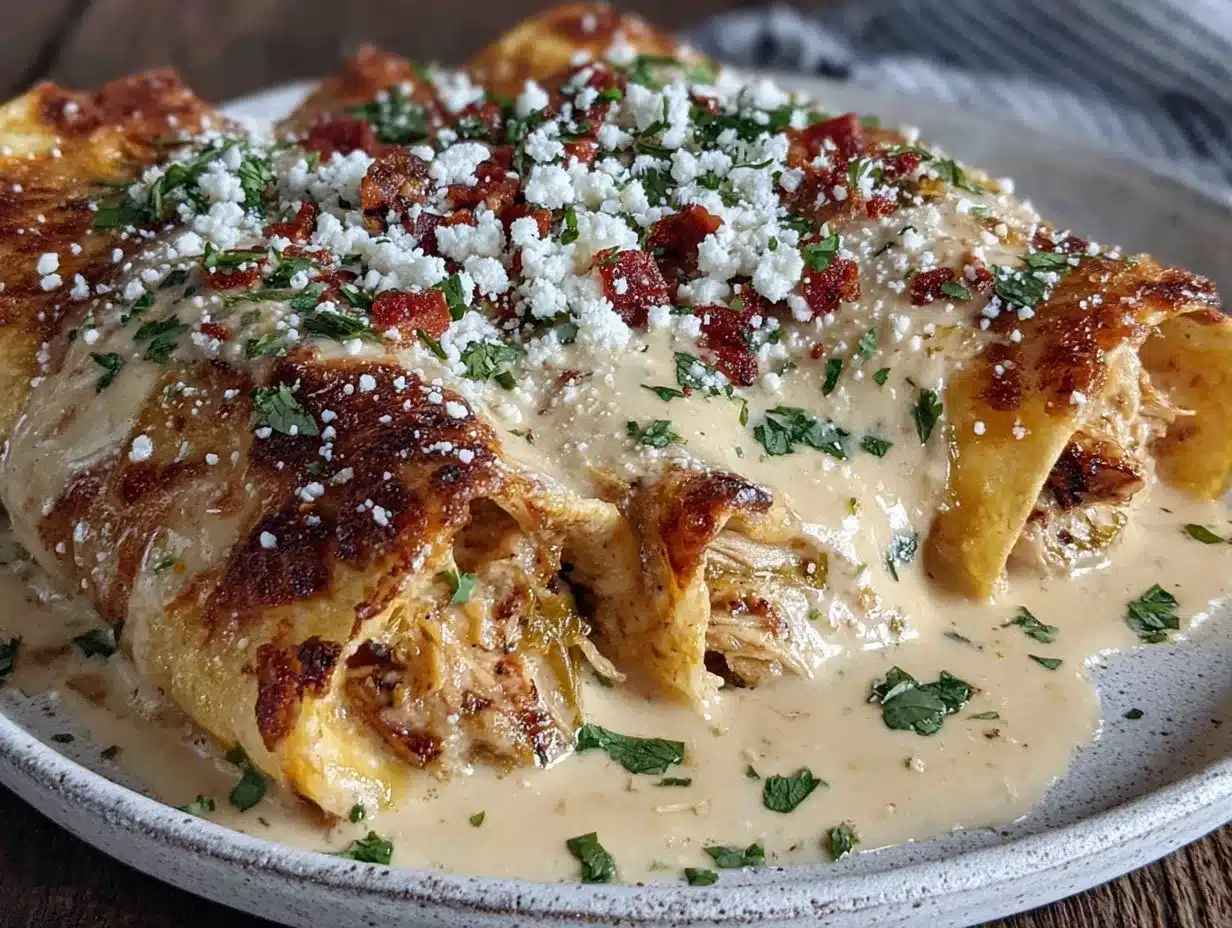 Creamy Hatch Green Chile Chicken Enchiladas preparation steps