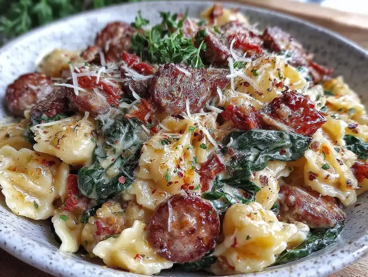 Creamy One-Pan Tuscan White Bean Pasta preparation steps