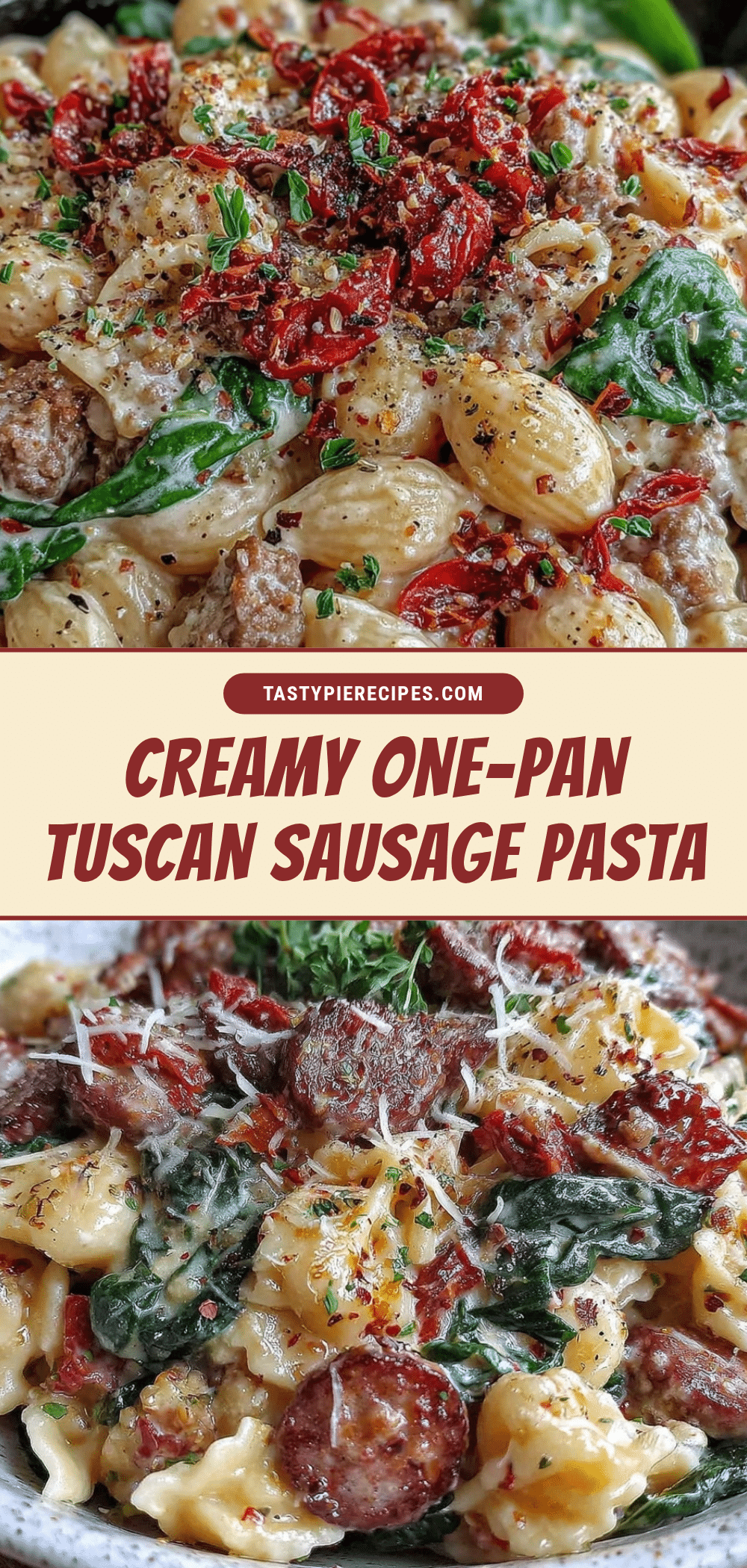 Creamy One-Pan Tuscan White Bean Pasta recipe