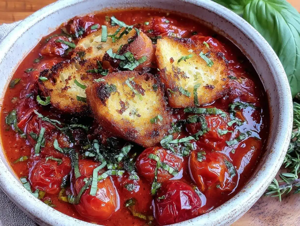 creamy roasted cherry tomato basil soup preparation steps
