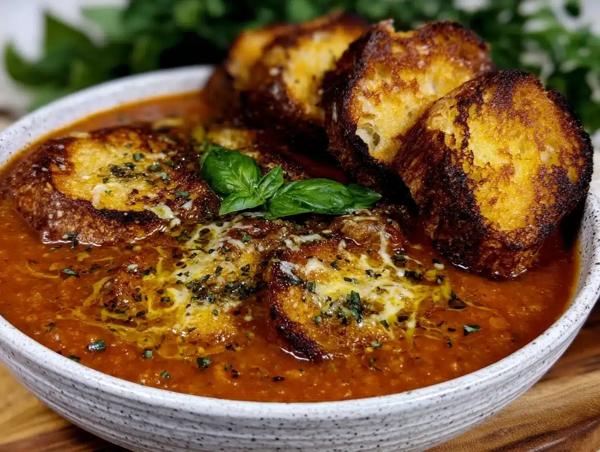 creamy roasted cherry tomato basil soup - featured image