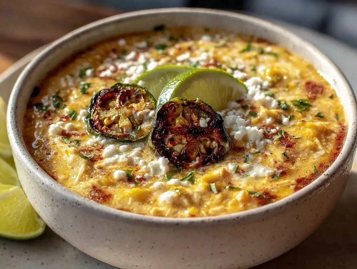 creamy roasted hatch green chile chicken enchilada soup preparation steps