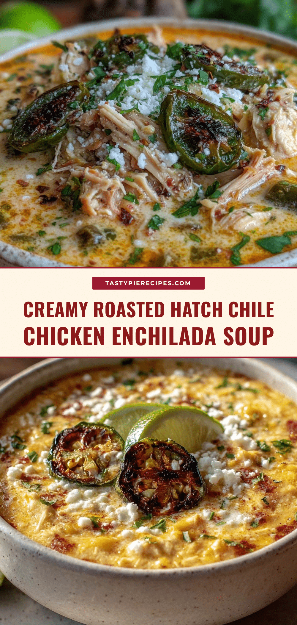 creamy roasted hatch green chile chicken enchilada soup recipe