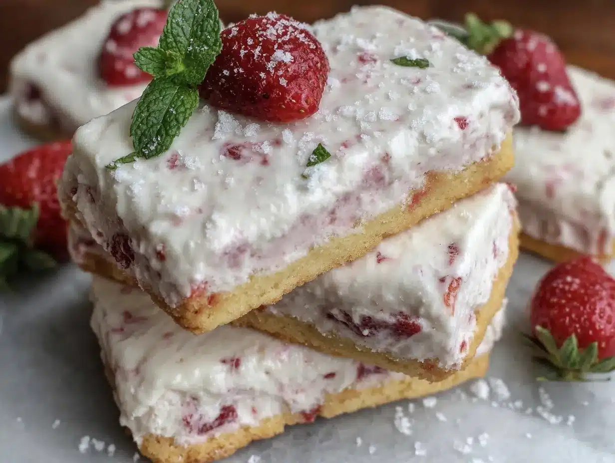 creamy strawberry shortcake ice cream bars preparation steps