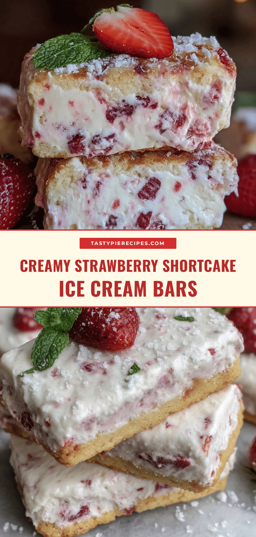 creamy strawberry shortcake ice cream bars recipe