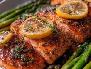 crispy lemon herb salmon - featured image